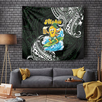 Aloha Hawaii Mango Surfing Tapestry Polynesian Style LT05 Black - Polynesian Pride