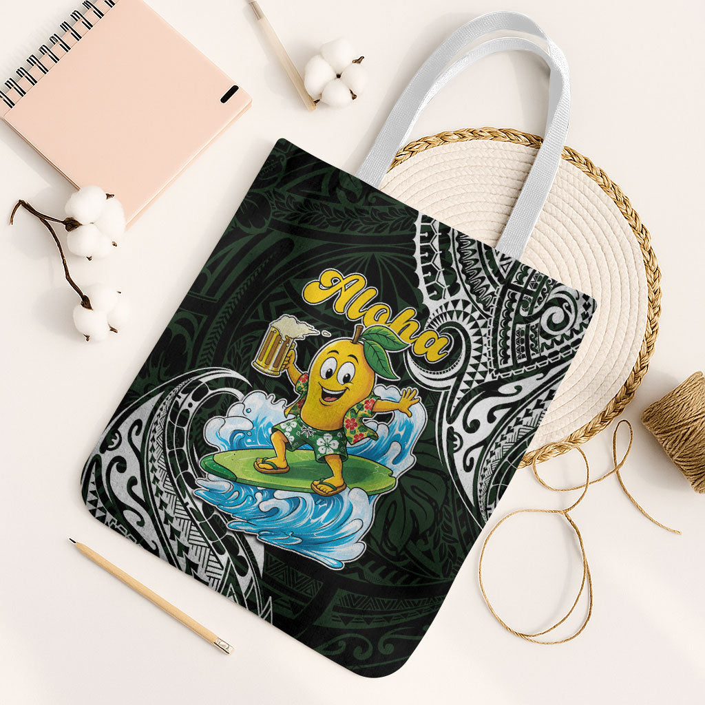 Aloha Hawaii Mango Surfing Tote Bag Polynesian Style LT05 White Strap One Size Black - Polynesian Pride