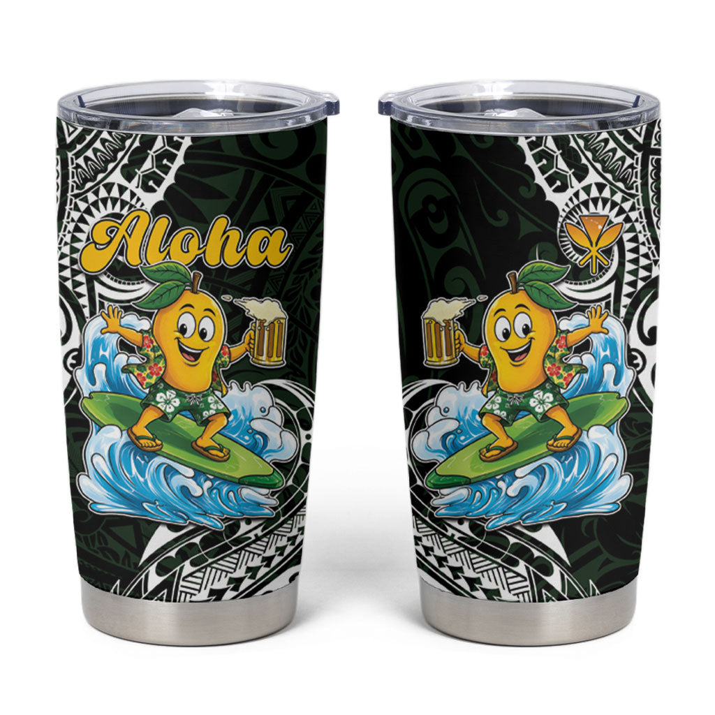 Aloha Hawaii Mango Surfing Tumbler Cup Polynesian Style LT05 Black - Polynesian Pride