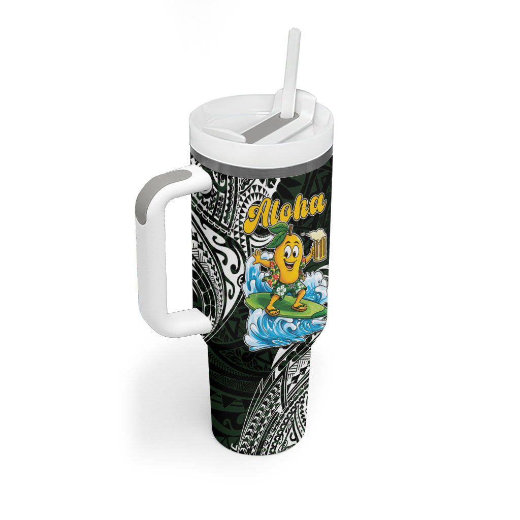 Aloha Hawaii Mango Surfing Tumbler With Handle Polynesian Style LT05 - Polynesian Pride