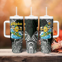 Aloha Hawaii Mango Surfing Tumbler With Handle Polynesian Style LT05 - Polynesian Pride