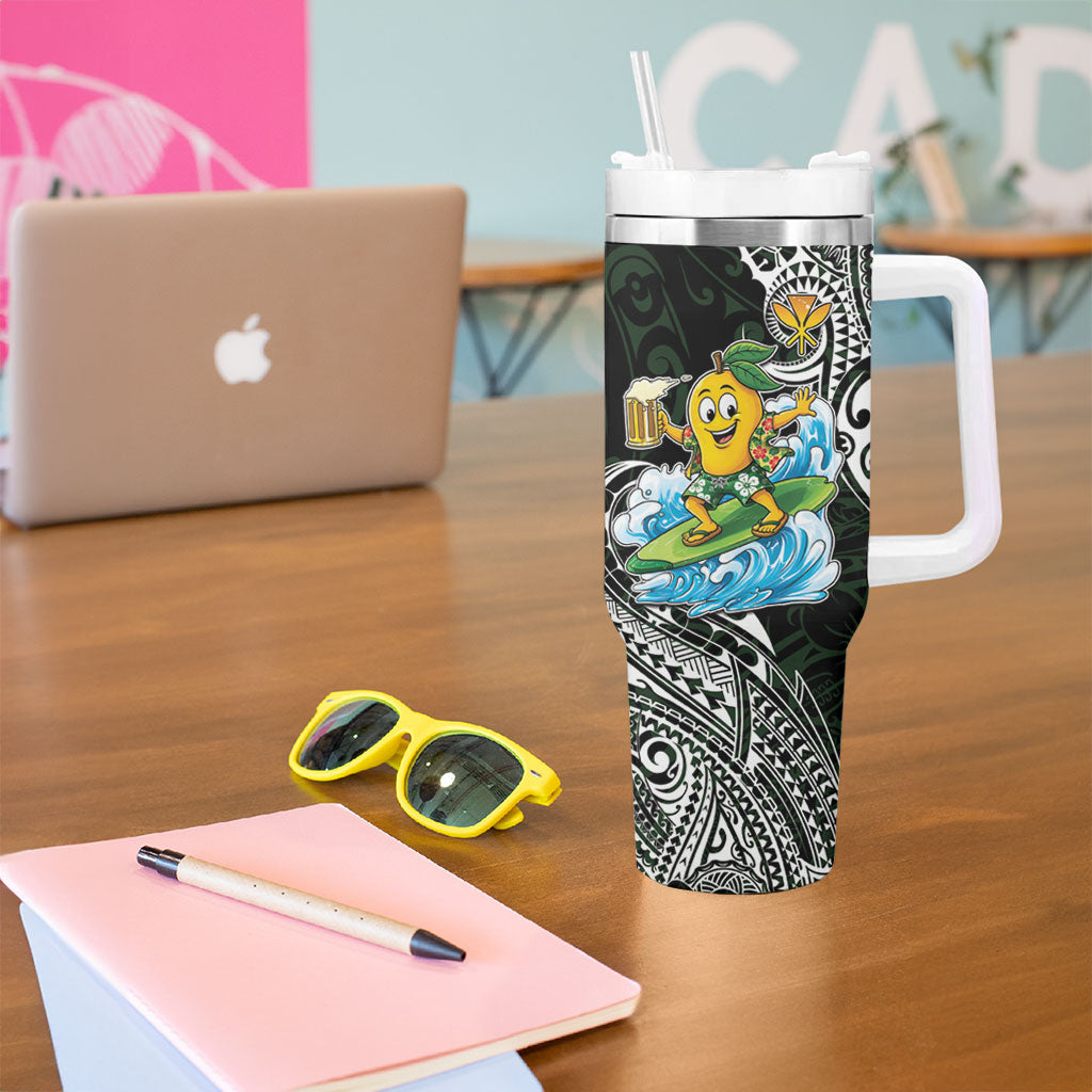 Aloha Hawaii Mango Surfing Tumbler With Handle Polynesian Style LT05 - Polynesian Pride