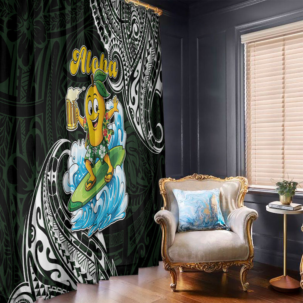 Aloha Hawaii Mango Surfing Window Curtain Polynesian Style LT05 - Polynesian Pride