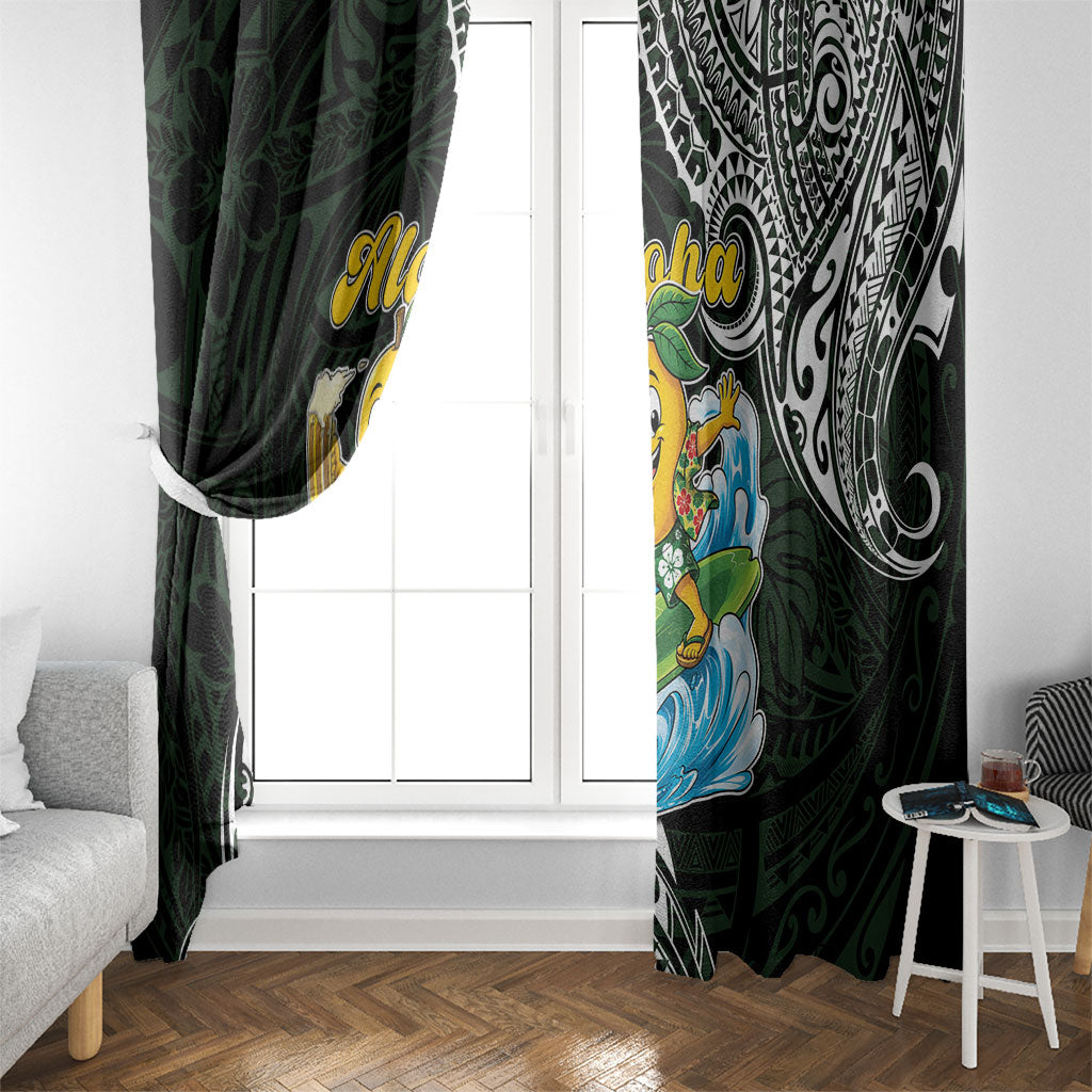 Aloha Hawaii Mango Surfing Window Curtain Polynesian Style LT05 - Polynesian Pride