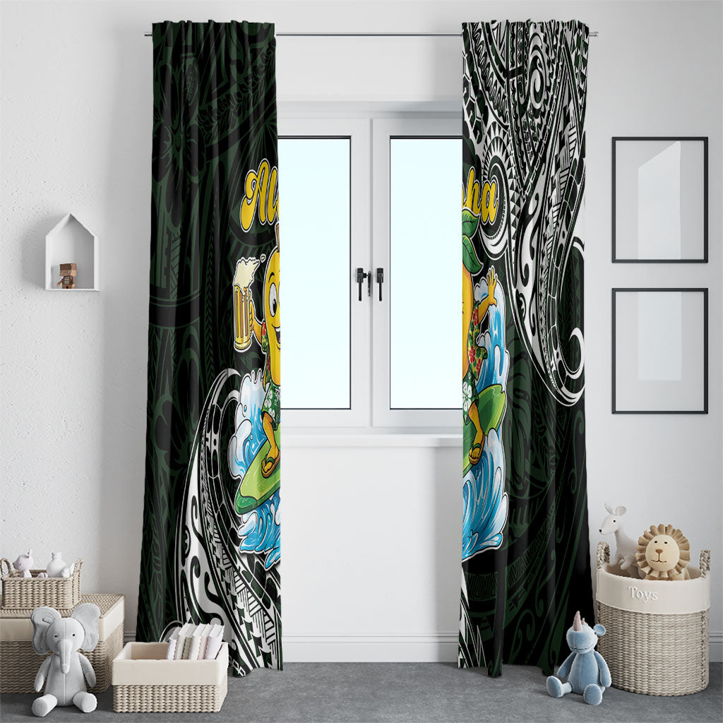 Aloha Hawaii Mango Surfing Window Curtain Polynesian Style LT05 - Polynesian Pride