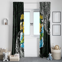 Aloha Hawaii Mango Surfing Window Curtain Polynesian Style LT05 - Polynesian Pride