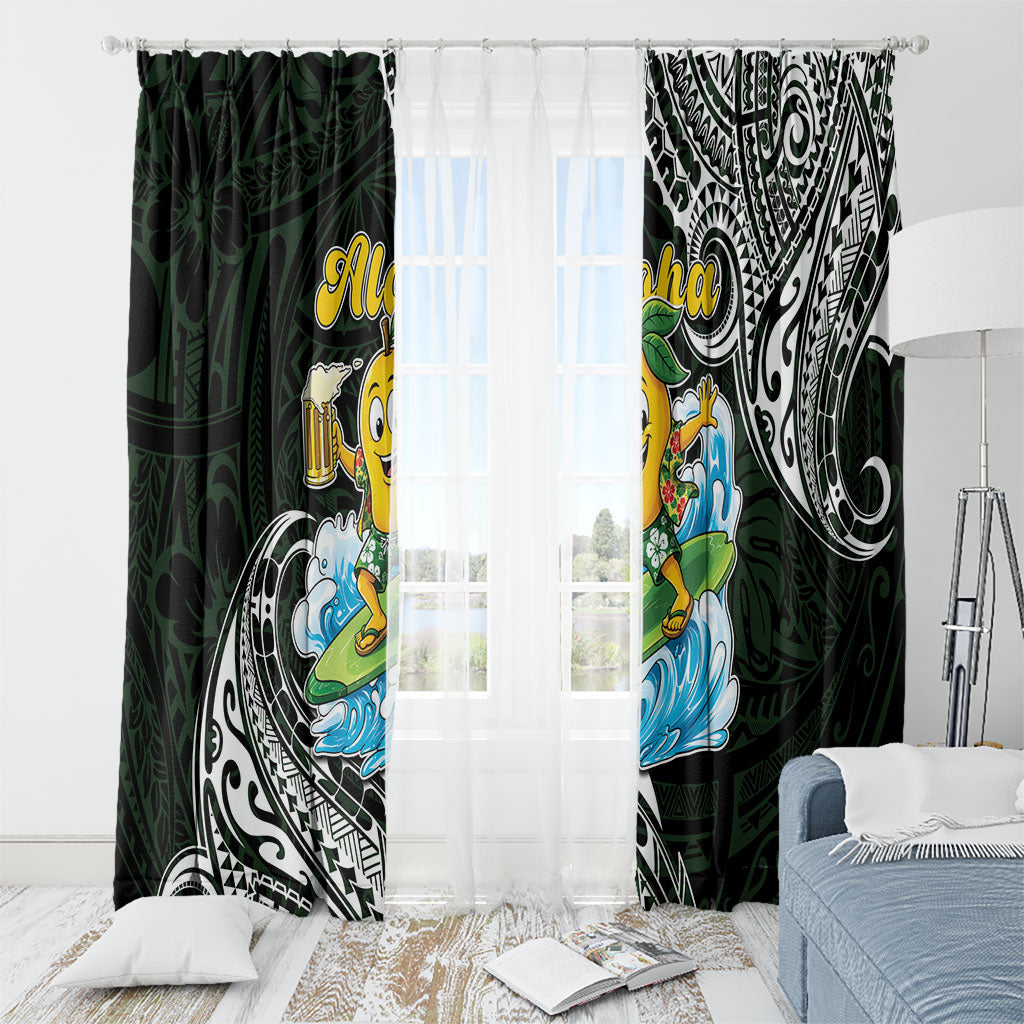 Aloha Hawaii Mango Surfing Window Curtain Polynesian Style LT05 - Polynesian Pride