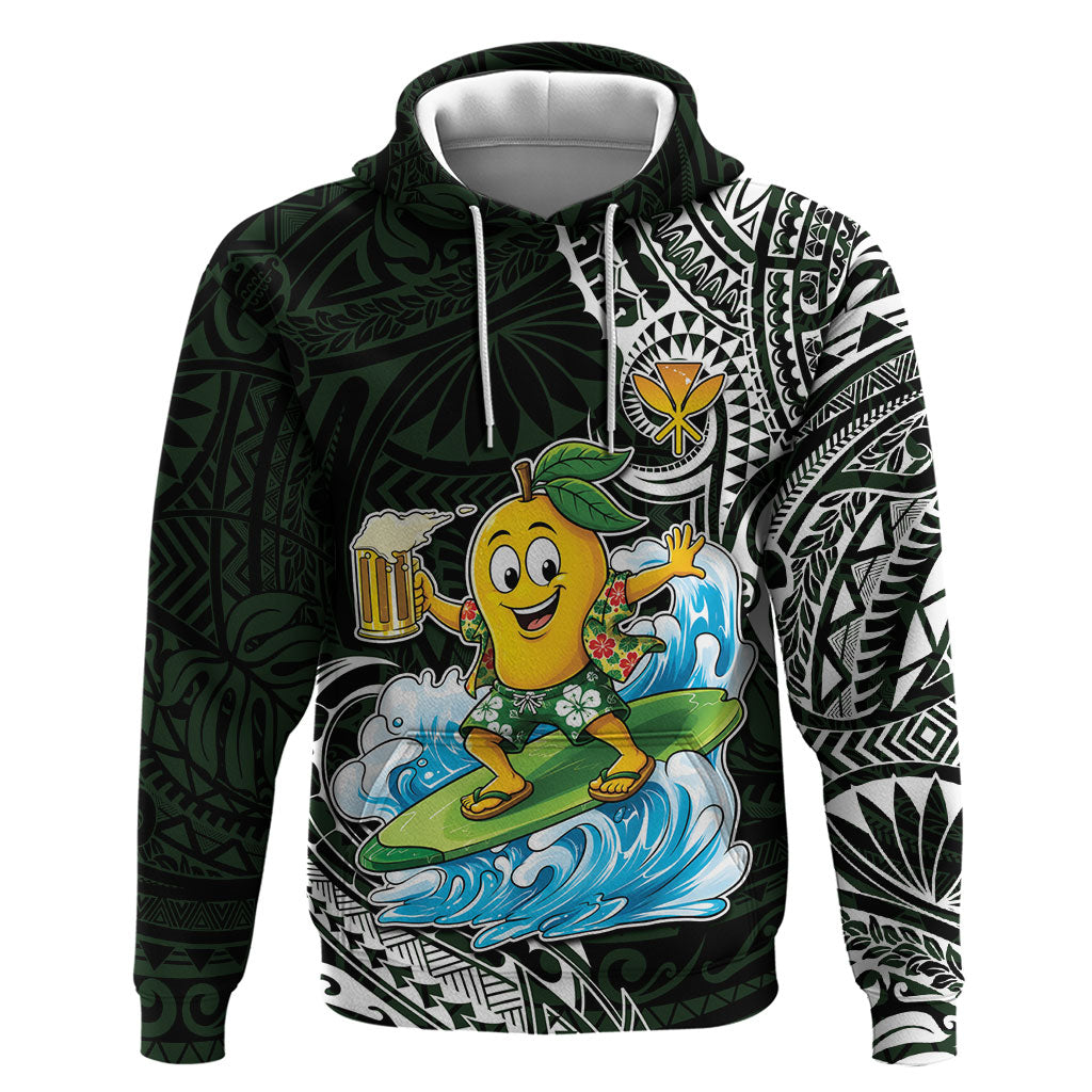 Aloha Hawaii Mango Surfing Zip Hoodie Polynesian Style LT05 Pullover Hoodie Black - Polynesian Pride