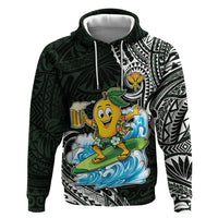 Aloha Hawaii Mango Surfing Zip Hoodie Polynesian Style LT05 Pullover Hoodie Black - Polynesian Pride