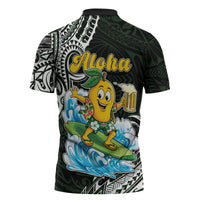 Aloha Hawaii Mango Surfing Zipper Polo Shirt Polynesian Style LT05 - Polynesian Pride
