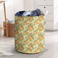 Vintage Hawaii Mango Laundry Basket Yellow Green Hawaiian Palaka LT05 Green - Polynesian Pride