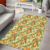 Vintage Hawaii Mango Area Rug Yellow Green Hawaiian Palaka LT05 - Polynesian Pride
