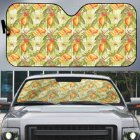 Vintage Hawaii Mango Auto Sun Shade Yellow Green Hawaiian Palaka LT05 Green - Polynesian Pride