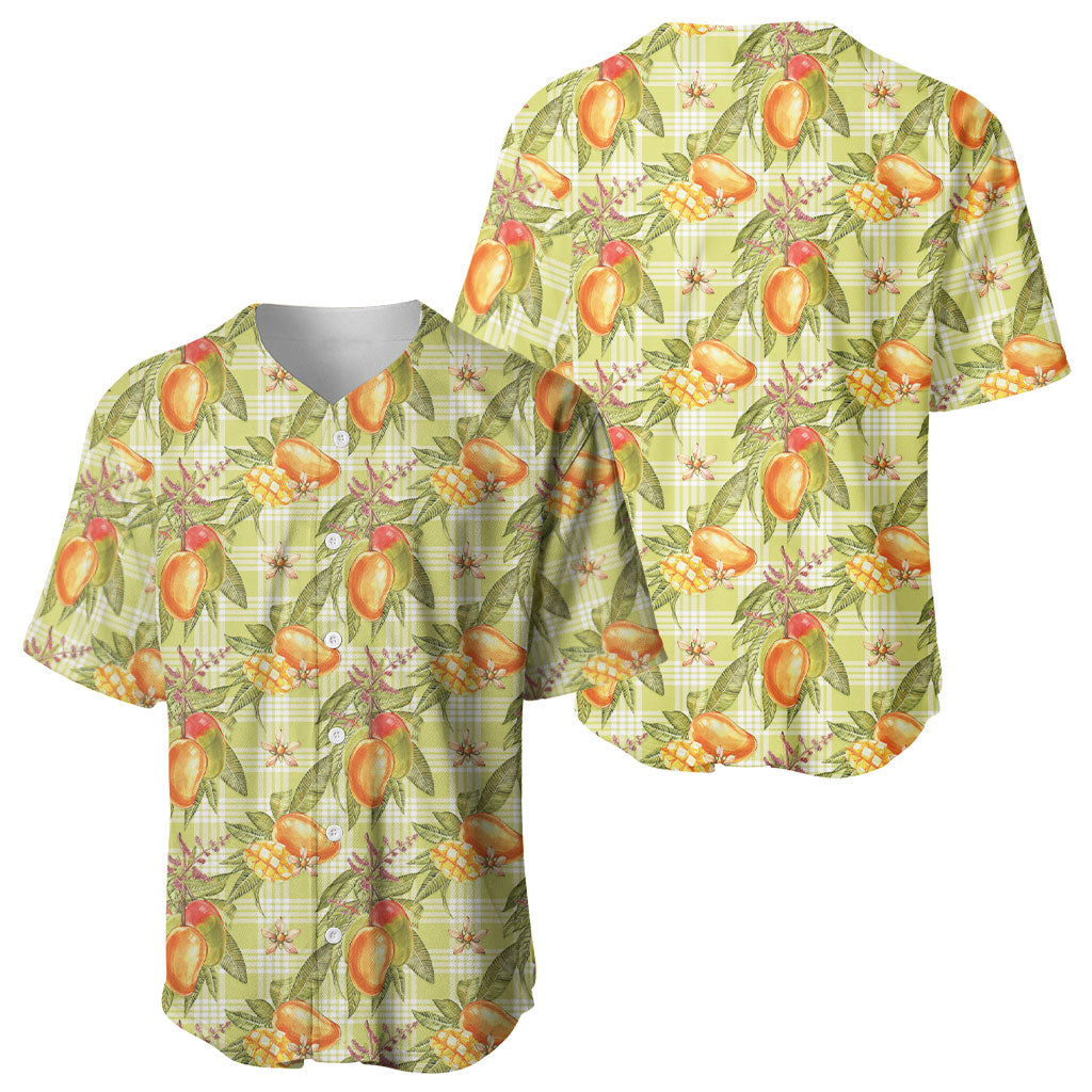 Vintage Hawaii Mango Baseball Jersey Yellow Green Hawaiian Palaka LT05 - Polynesian Pride
