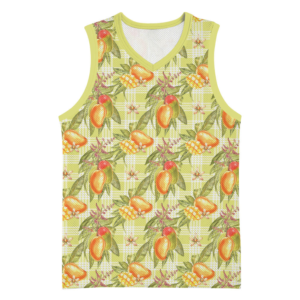 Vintage Hawaii Mango Basketball Jersey Yellow Green Hawaiian Palaka LT05 Unisex Green - Polynesian Pride