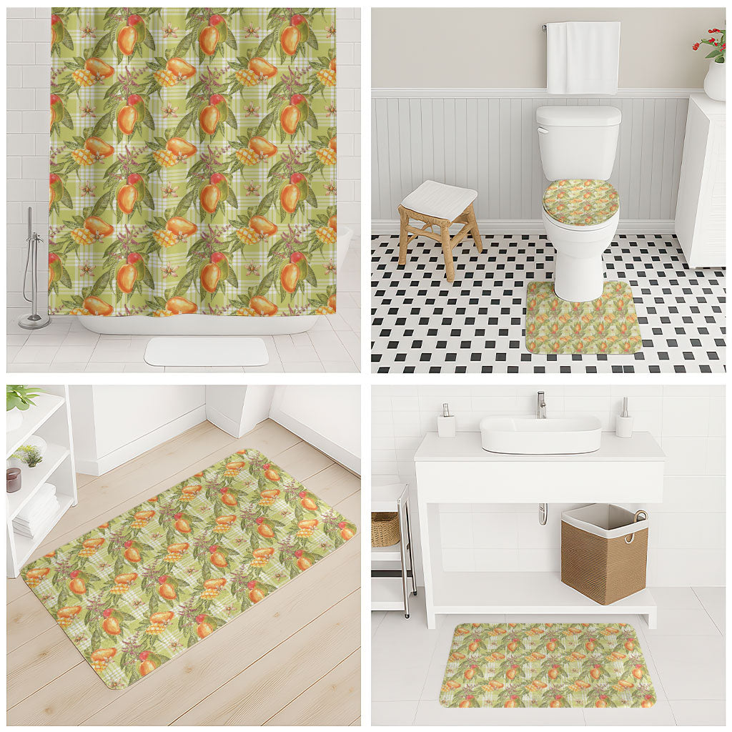 Vintage Hawaii Mango Bathroom Set Yellow Green Hawaiian Palaka LT05 - Polynesian Pride