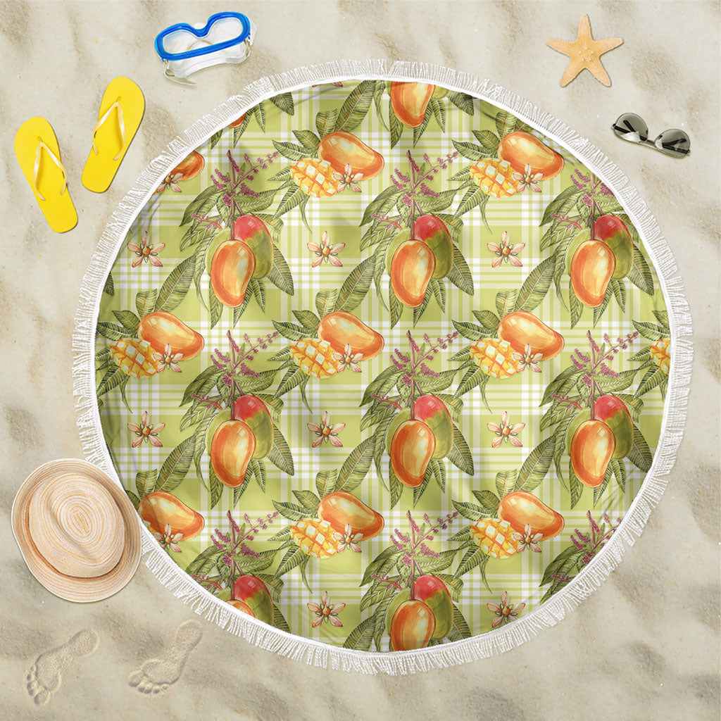 Vintage Hawaii Mango Beach Blanket Yellow Green Hawaiian Palaka LT05 One Size 150cm Green - Polynesian Pride