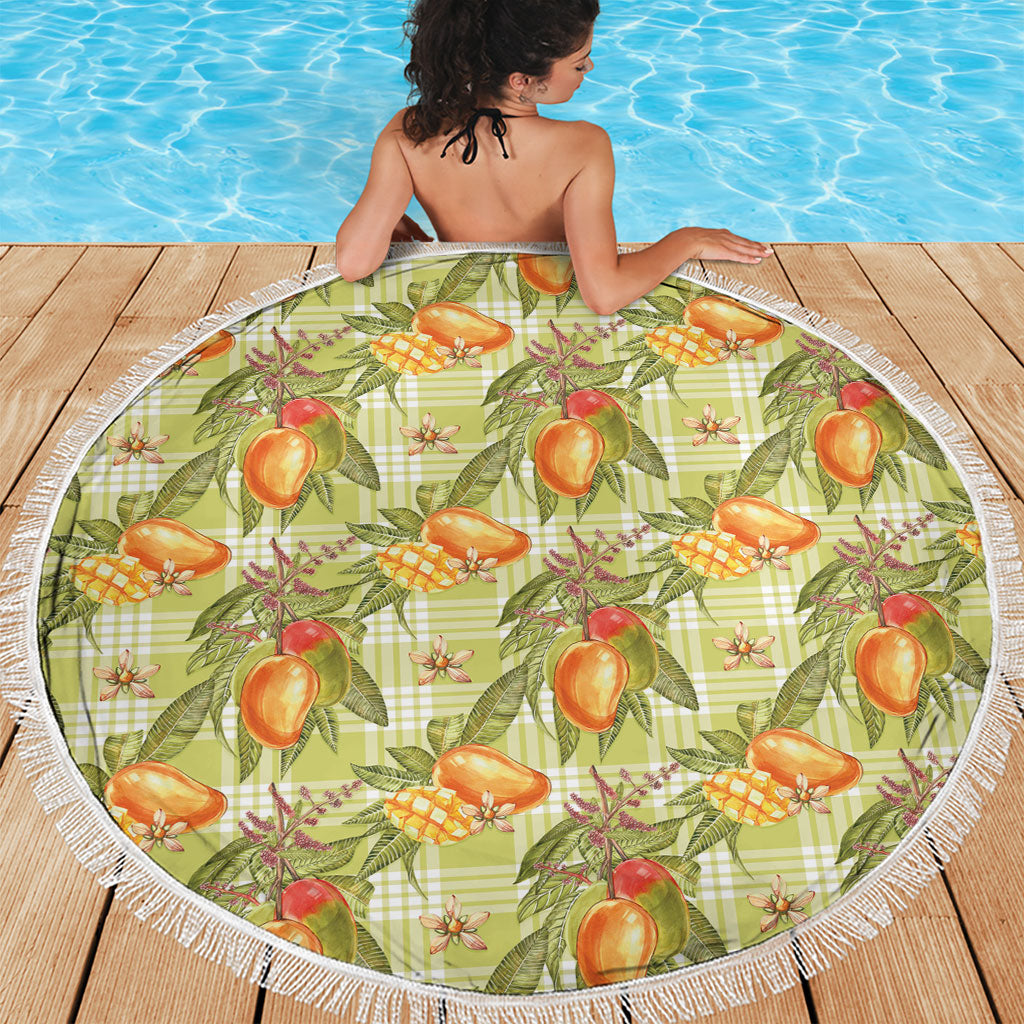 Vintage Hawaii Mango Beach Blanket Yellow Green Hawaiian Palaka LT05 - Polynesian Pride
