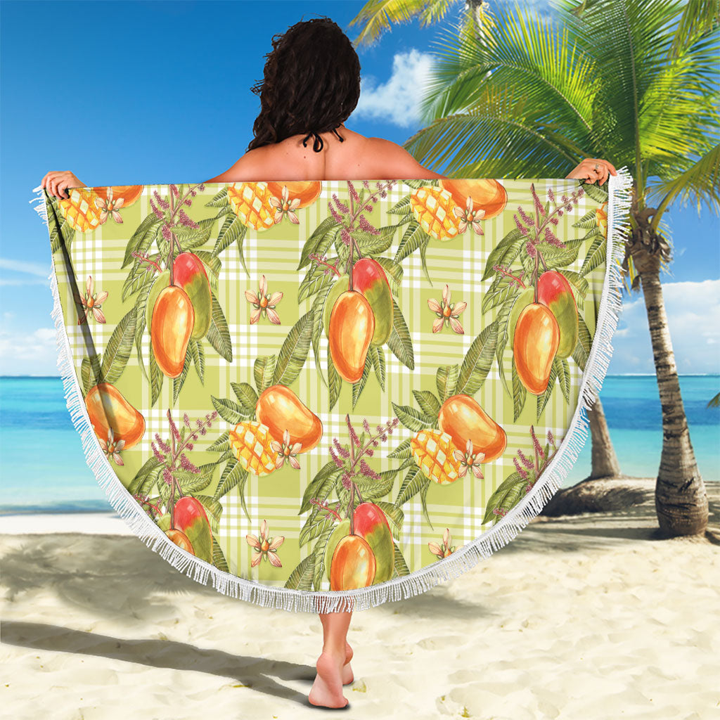 Vintage Hawaii Mango Beach Blanket Yellow Green Hawaiian Palaka LT05 - Polynesian Pride