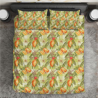 Vintage Hawaii Mango Bedding Set Yellow Green Hawaiian Palaka LT05 Green - Polynesian Pride