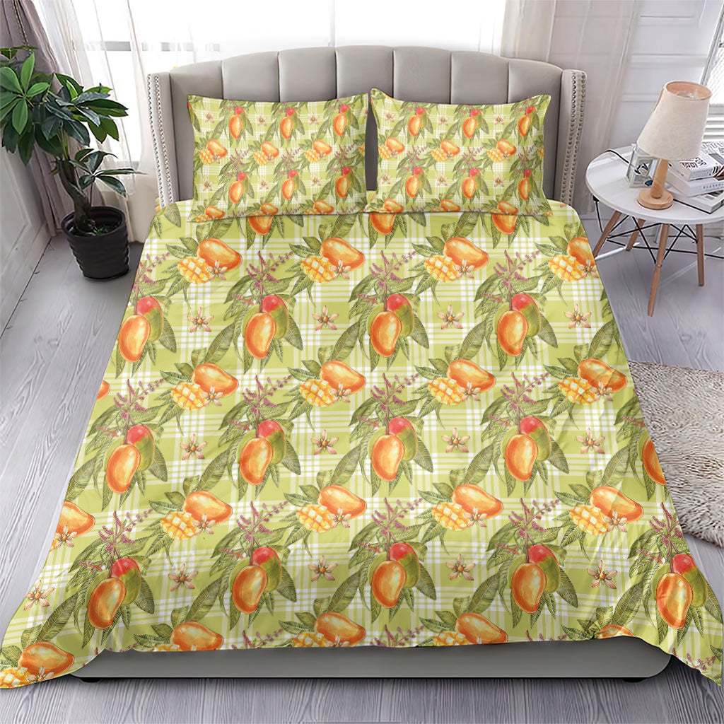 Vintage Hawaii Mango Bedding Set Yellow Green Hawaiian Palaka LT05 - Polynesian Pride