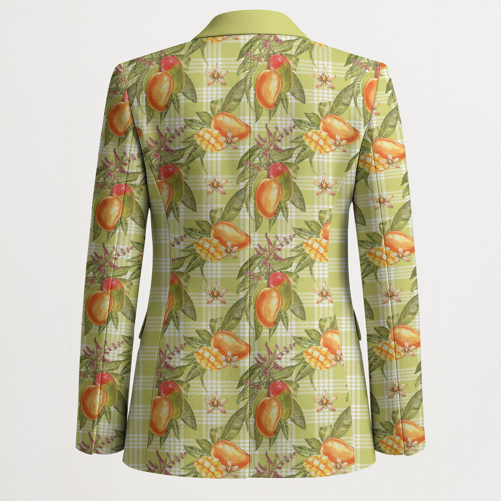 Vintage Hawaii Mango Blazer Yellow Green Hawaiian Palaka LT05 - Polynesian Pride