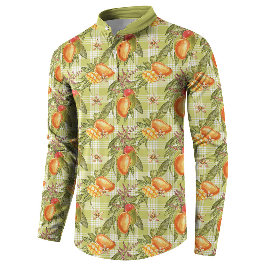 Vintage Hawaii Mango Button Sweatshirt Yellow Green Hawaiian Palaka LT05 - Polynesian Pride