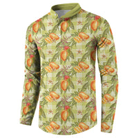Vintage Hawaii Mango Button Sweatshirt Yellow Green Hawaiian Palaka LT05 - Polynesian Pride