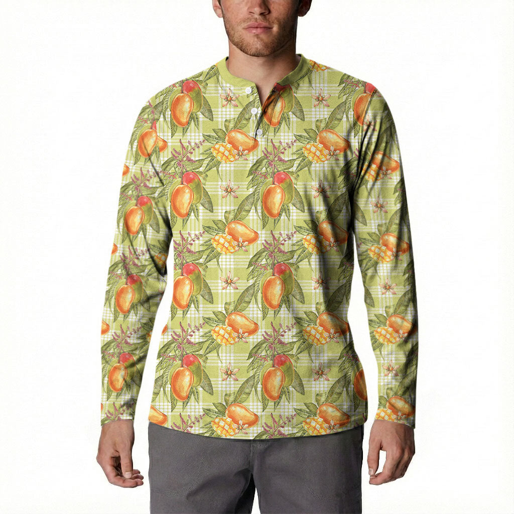 Vintage Hawaii Mango Button Sweatshirt Yellow Green Hawaiian Palaka LT05 - Polynesian Pride