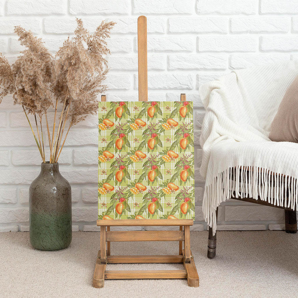 Vintage Hawaii Mango Canvas Wall Art Yellow Green Hawaiian Palaka LT05 - Polynesian Pride