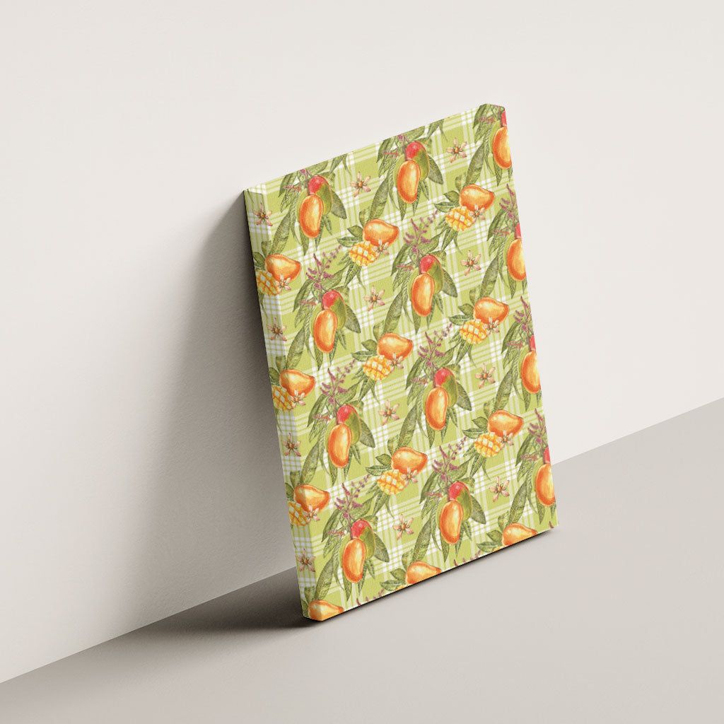 Vintage Hawaii Mango Canvas Wall Art Yellow Green Hawaiian Palaka LT05 - Polynesian Pride