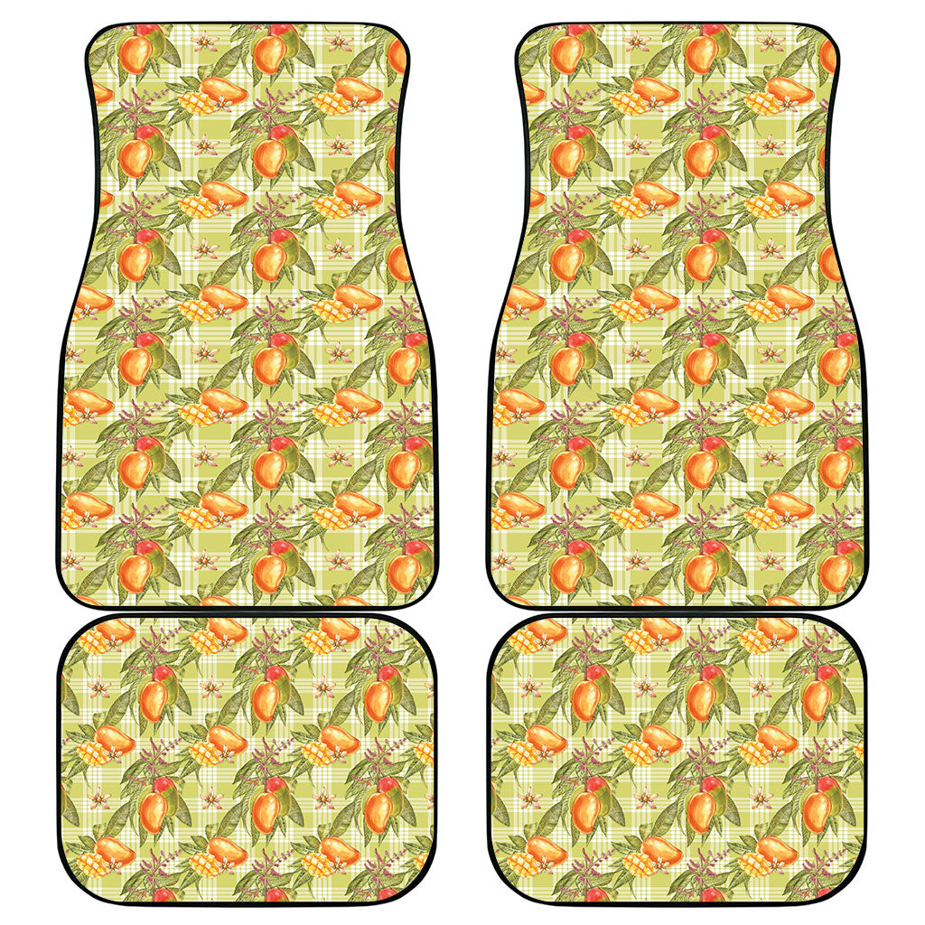 Vintage Hawaii Mango Car Mats Yellow Green Hawaiian Palaka LT05 - Polynesian Pride
