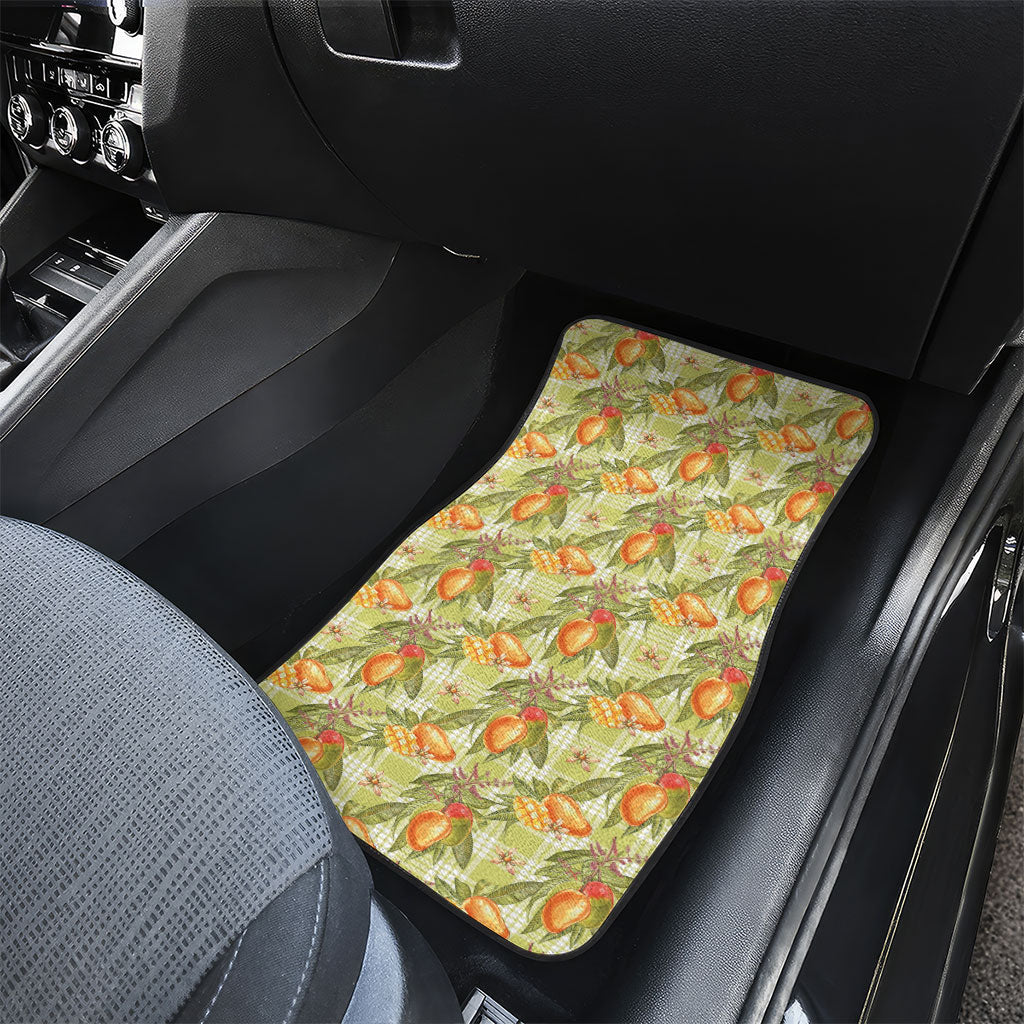 Vintage Hawaii Mango Car Mats Yellow Green Hawaiian Palaka LT05 - Polynesian Pride