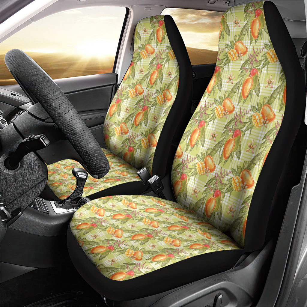 Vintage Hawaii Mango Car Seat Cover Yellow Green Hawaiian Palaka LT05 - Polynesian Pride