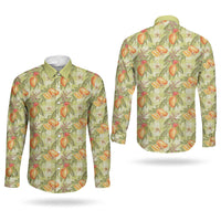 Vintage Hawaii Mango Couples Matching Off Shoulder Short Dress and Long Sleeve Button Shirt Yellow Green Hawaiian Palaka LT05 - Polynesian Pride