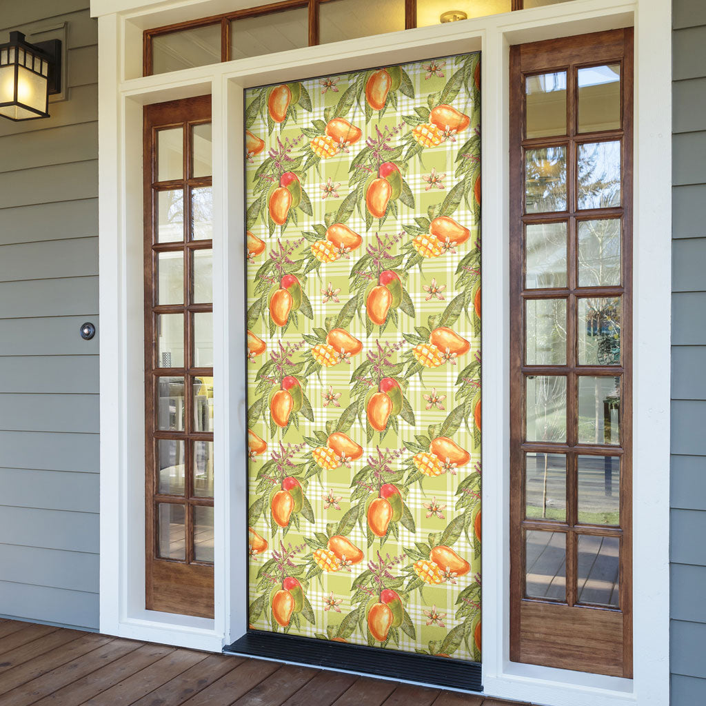 Vintage Hawaii Mango Door Cover Yellow Green Hawaiian Palaka LT05 - Polynesian Pride