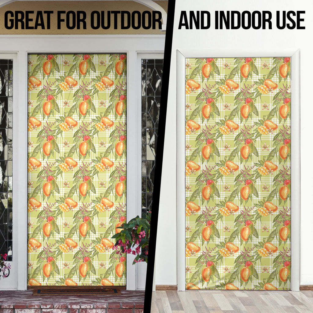 Vintage Hawaii Mango Door Cover Yellow Green Hawaiian Palaka LT05 - Polynesian Pride