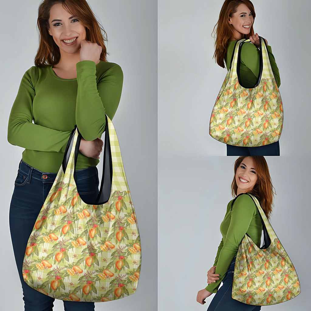 Vintage Hawaii Mango Grocery Bag Yellow Green Hawaiian Palaka LT05 - Polynesian Pride