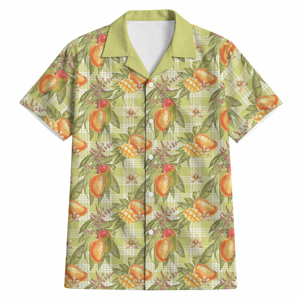 Vintage Hawaii Mango Hawaiian Shirt Yellow Green Hawaiian Palaka LT05 Green - Polynesian Pride