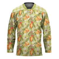 Vintage Hawaii Mango Hockey Jersey Yellow Green Hawaiian Palaka LT05 Unisex Green - Polynesian Pride
