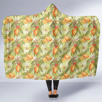 Vintage Hawaii Mango Hooded Blanket Yellow Green Hawaiian Palaka LT05 One Size Green - Polynesian Pride