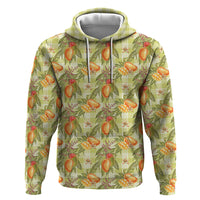 Vintage Hawaii Mango Hoodie Yellow Green Hawaiian Palaka LT05 Pullover Hoodie Green - Polynesian Pride