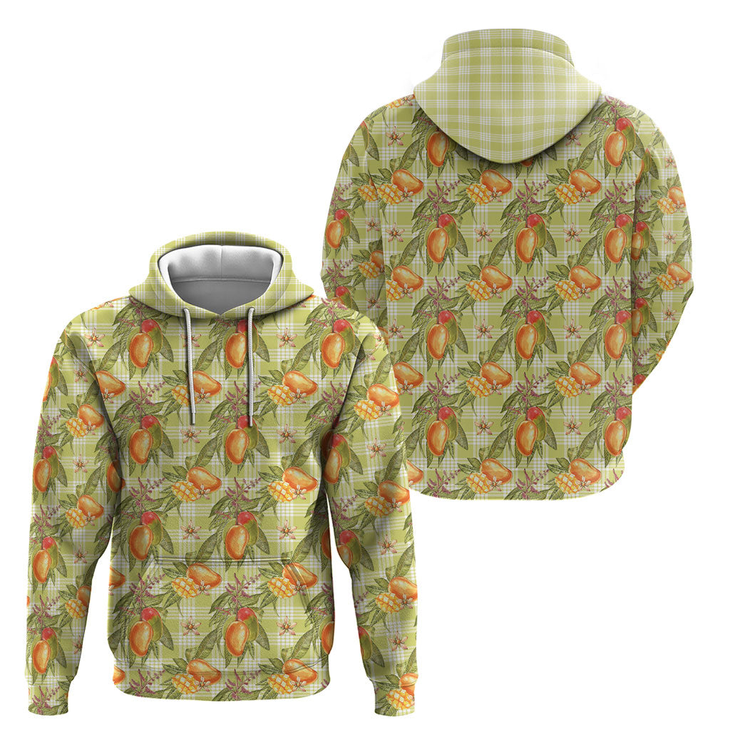 Vintage Hawaii Mango Hoodie Yellow Green Hawaiian Palaka LT05 - Polynesian Pride