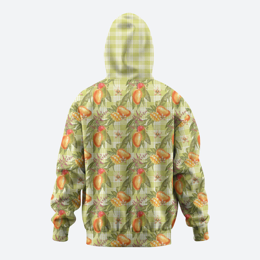Vintage Hawaii Mango Hoodie Yellow Green Hawaiian Palaka LT05 - Polynesian Pride