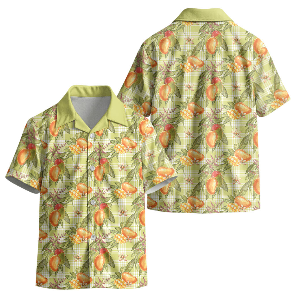 Vintage Hawaii Mango Kid Hawaiian Shirt Yellow Green Hawaiian Palaka LT05 - Polynesian Pride