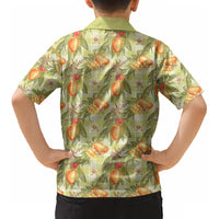 Vintage Hawaii Mango Kid Hawaiian Shirt Yellow Green Hawaiian Palaka LT05 - Polynesian Pride