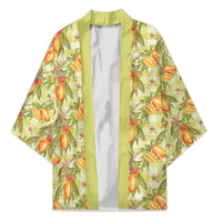 Vintage Hawaii Mango Kimono Yellow Green Hawaiian Palaka LT05 Unisex Green - Polynesian Pride