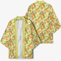 Vintage Hawaii Mango Kimono Yellow Green Hawaiian Palaka LT05 - Polynesian Pride
