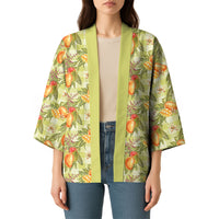 Vintage Hawaii Mango Kimono Yellow Green Hawaiian Palaka LT05 - Polynesian Pride