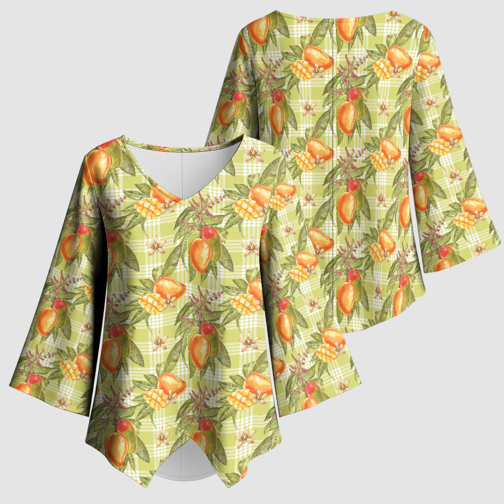 Vintage Hawaii Mango Kimono Sleeve Blouse Yellow Green Hawaiian Palaka LT05 - Polynesian Pride
